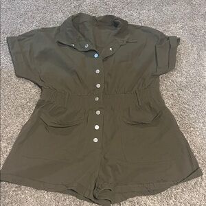 Source Unknown Olive Green Jumpsuit